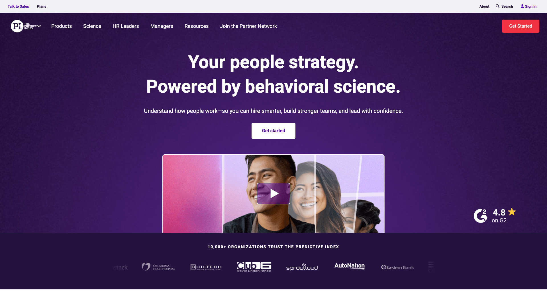 A screenshot of the Predictive Index homepage